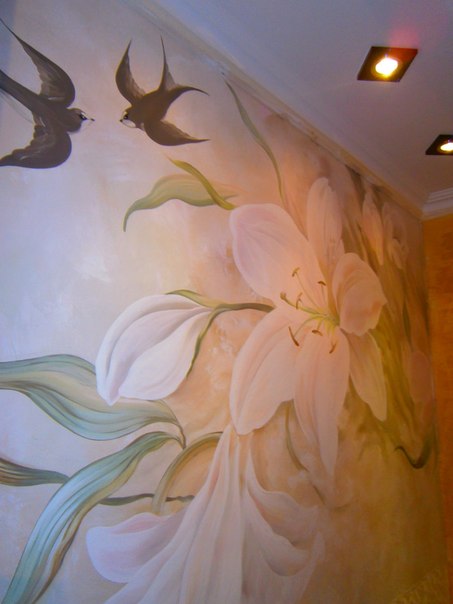 Фреска с цветами. Художественная Роспись стен г.Симферополь