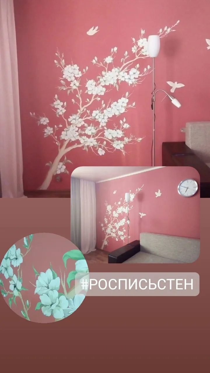 Спальня девочки: цветущая вишня